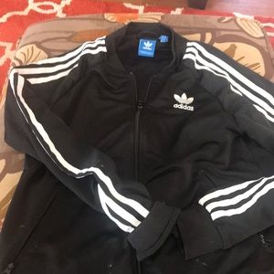 Adult Small Adidas Black and White zip up Jacket